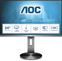 AOC 90 Series I2490PXQU/BT computer monitor 60,5 cm (23.8") 1920 x 1080 Pixels Full HD LED Zwart