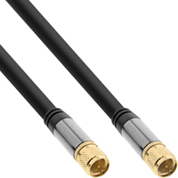 InLine Premium SAT cable, 4x shielded, 2x F-male, >110dB, black, 0.5m