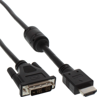 InLine HDMI-DVI Cable 19 Pin male / 18+1 male + ferrite choke black 3m