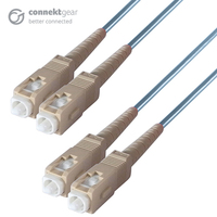 connektgear 10m Duplex Fibre Optic Multi-Mode Cable OM3 50/125 Micron SC to SC Aqua 3-5 working days non cancellable non returnable