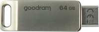 Goodram ODA3 pamięć USB 64 GB USB Type-A / USB Type-C 3.2 Gen 1 (3.1 Gen 1) Srebrny