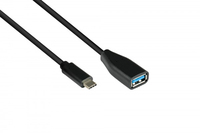 Alcasa 2811-OTG USB-kabel USB 3.2 Gen 1 (3.1 Gen 1) 0,1 m USB C USB A Zwart