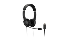 Kensington K33065WW słuchawki/zestaw słuchawkowy Przewodowa Opaska na głowę Biuro/centrum telefoniczne USB Typu-A Czarny
