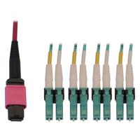 Tripp Lite N845X-01M-8L-MG 40/100G Multimode 50/125 OM4 Fiber Optic Cable (12F MTP/MPO-PC to 4x Duplex LC/PC F/M), LSZH, Magenta, 1 m (3.3 ft.)