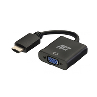 ACT AC7535 adaptador de cable de vídeo 0,23 m HDMI tipo A (Estándar) VGA (D-Sub) Negro