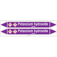 Brady POTASSIUM HYDROXIDE 450X52CARD-T1-P21 selbstklebendes Etikett Rechteck Permanent Violett, Weiß