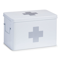 Zeller Present 18119 Aufbewahrungsbox Rechteckig Metall Grau, Weiß