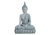 G. Wurm Buddha sitzend auf Sockel in grau aus Poly, 39 cm