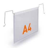 Durable Wire Hanging Document Pocket | Ticket Holder | 50 Pack | A4 Clear