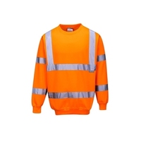 Portwest B303 Hi-Viz Orange Polycotton Sweatshirt 300g - Size SMALL