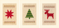 Counted Cross Stitch Kit: Greeting Card: Christmas: Set of 3