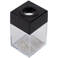 Dispenser per fermagli Q-Connect nero/trasparente quadrato 4,2x4,2x7 cm KF02132