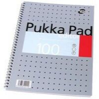 Pukka Pad Editor A4 Wirebound Card Cover Notebook Ruled 100 Pages Metall(Pack 3)