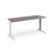 TR10 straight desk 1600mm x 600mm - white frame and grey oak top