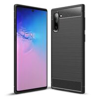 NALIA Design Cover compatible with Samsung Galaxy Note10 Case, Carbon Look Stylish Brushed Matte Finish Phonecase, Slim Protective Silicone Rugged Bumper Anti-Slip Coverage Shoc...