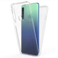 NALIA Custodia Integrale compatibile con Samsung Galaxy A9 2018, Fronte & Retro Cover Protettiva con Vetro Temperato, Sottile Grip Bumper Case Cellulare Protezione Pelle Traspar...