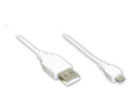 Anschlusskabel USB 2.0 Stecker A an Stecker Micro B, weiß, 1m, Good Connections®