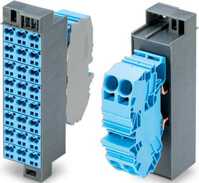 Potentialblock, Aufdruck 1-24, 2 Einspeiseklemmeninkl. Abschlussplatte, für 19"-