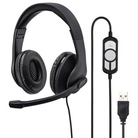 Hama Fejhallgató - 139924 USB-300 (hangerőszabályzó, USB-A, 2m, fekete)