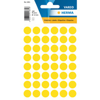 Vielzwecketiketten/Farbpunkte Ø 13 mm, rund, gelb, permanent haftend, zur Handbeschriftung