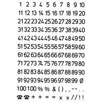 Buchstaben-, Zahlen-Etiketten, 1-100, 5 hoch mm, Drcukschrift, schwarz, 240