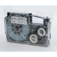 Schriftbandkassette XR-6 X 6mm schwarz auf transparent