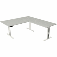 Sitz-/Stehtisch Move 3 BxTxH 200x220x72-120cm + Anbautisch lichtgrau/weiß