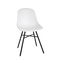 Bolero Arlo Side Chairs in White with Metal Frame for Indoors - Pack of 2