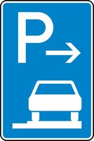 Verkehrszeichen VZ 315-67 Parken auf Gehwegen (Ende), 900 x 600, 2mm flach, RA 1