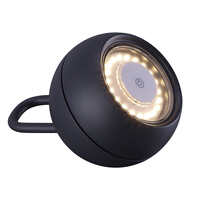 LED Akku-Tischleuchte / Hängeleuchte PHERA, Ø 10,2cm, 3000K, 180lm, IP54, mit Touch-Dimmer, rund, anthrazit