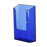 Prospekthalter / Wand-Prospektfach / Prospekthänger „Color“ | neonblau Lang DIN 34 mm