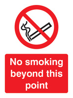 SPARTEX 23004E NO SMOKING BEYOND THIS POINT (200X150MM) SA VINYL