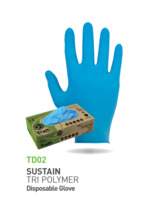 TRAFFISAFE TD02/SM TRIPOLYMER BIODEGRADE DISPOSABLE GLOVES X100 BLU SM