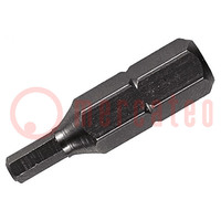 Screwdriver bit; hex key; HEX 5mm; Overall len: 25mm