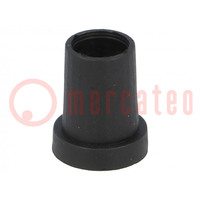 Knob; conical; thermoplastic; Øshaft: 6.35mm; Ø14x18mm; black