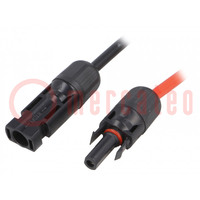 Connector: solar; male + female; straight; 4mm2; with lead; plug