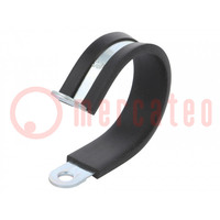 Fixing clamp; ØBundle : 40mm; W: 15mm; steel; Cover material: EPDM