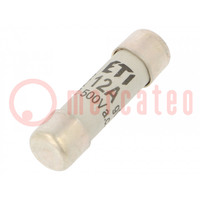 Fuse: fuse; gG; 12A; 500VAC; cylindrical; 10.3x38mm