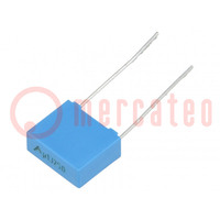 Capacitor: polyester; 0.1uF; 160VAC; 250VDC; 7.5mm; ±5%; 10x8.5x4mm