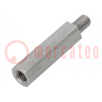 Screwed spacer sleeve; 45mm; Int.thread: M8; Ext.thread: M8