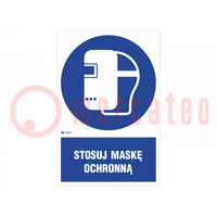 Safety sign; regulatory; self-adhesive folie; W: 200mm; H: 300mm