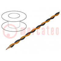 Wire: assembly; 2x0.25mm2; stranded; Ext.dimensions: 2x1.4mm; 100m
