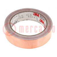 Tape: electrically conductive; W: 25mm; L: 16.5m; Thk: 66um; copper