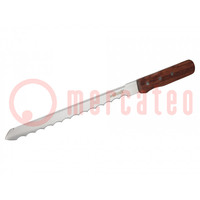 Cuchillo; roofer,de albañil; 275mm; Material de mango: madera