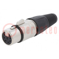 Plug; XLR; female; PIN: 7; straight; for cable; soldering; silver