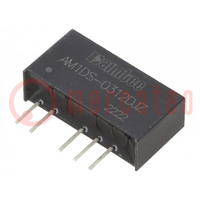 Converter: DC/DC; 1W; Uin: 2.97÷3.63V; Uout: 12VDC; Uout2: -12VDC