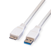 VALUE USB 3.2 Gen 1 Kabel, A ST - Micro A ST, weiß, 2 m