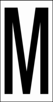 Buchstaben - M, Weiß, 88 x 38 mm, Baumwoll-Vinylgewebe, Selbstklebend, B-500