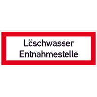 Löschwasser Entnahmestelle Hinweisschild Brandschutz, Alu, 42,00x14,80 cm DIN 4066-D1