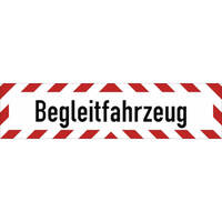 SafetyMarking Hinweisschild Begleitfahrzeug Hart-PVC m. 2 Saugn., 29,7 x 10,5 cm